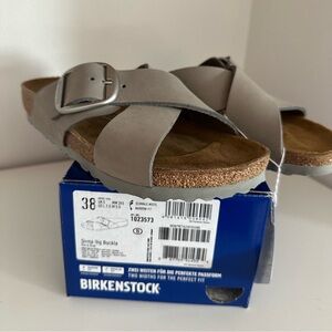 Birkenstock Big Buckle Siena Suede Sandal size 38 Dove Gray size 38